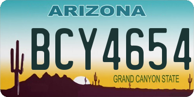 AZ license plate BCY4654