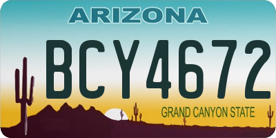 AZ license plate BCY4672