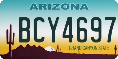 AZ license plate BCY4697