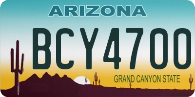 AZ license plate BCY4700