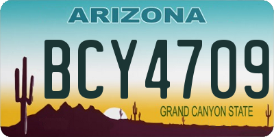 AZ license plate BCY4709