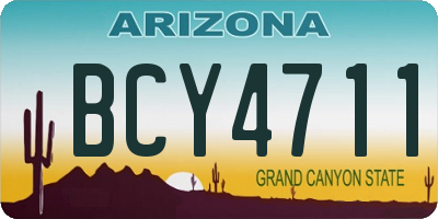 AZ license plate BCY4711