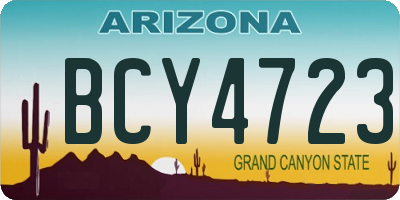 AZ license plate BCY4723