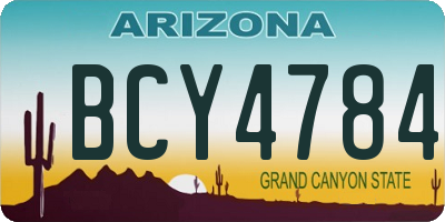 AZ license plate BCY4784