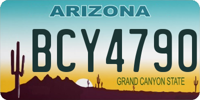 AZ license plate BCY4790