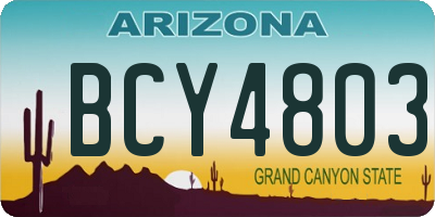 AZ license plate BCY4803