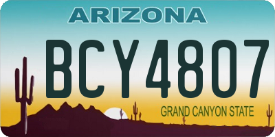 AZ license plate BCY4807