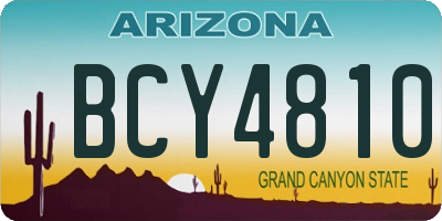 AZ license plate BCY4810