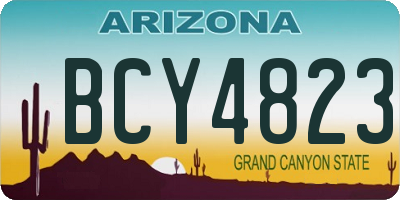 AZ license plate BCY4823