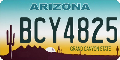 AZ license plate BCY4825