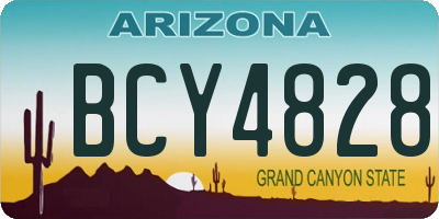 AZ license plate BCY4828