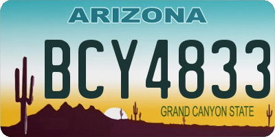 AZ license plate BCY4833