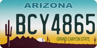 AZ license plate BCY4865