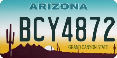 AZ license plate BCY4872