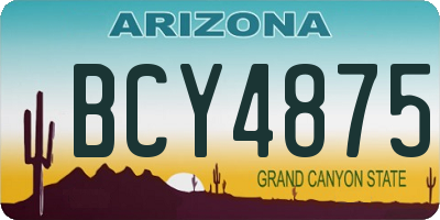 AZ license plate BCY4875