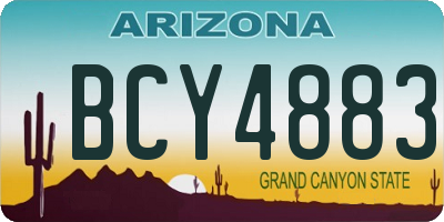 AZ license plate BCY4883