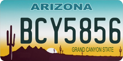 AZ license plate BCY5856