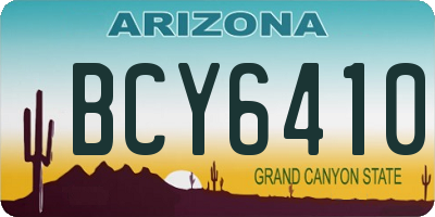 AZ license plate BCY6410