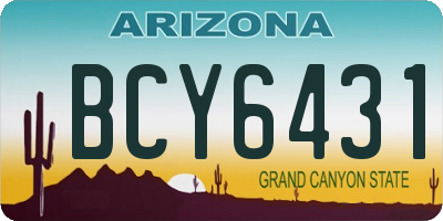 AZ license plate BCY6431