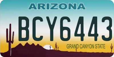 AZ license plate BCY6443