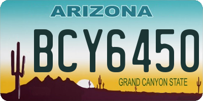 AZ license plate BCY6450