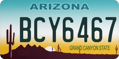 AZ license plate BCY6467