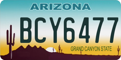 AZ license plate BCY6477