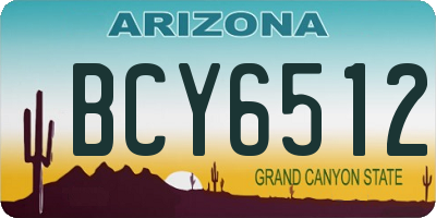 AZ license plate BCY6512