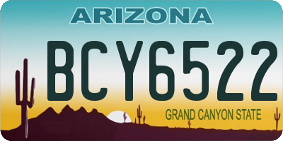 AZ license plate BCY6522