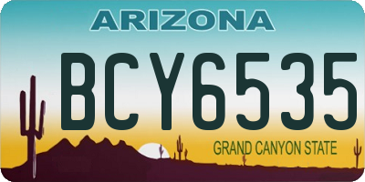 AZ license plate BCY6535