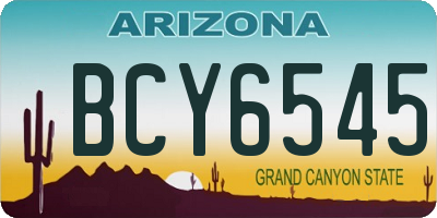 AZ license plate BCY6545