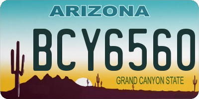 AZ license plate BCY6560