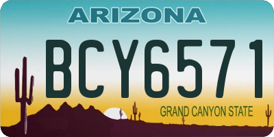 AZ license plate BCY6571