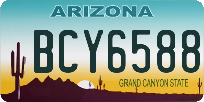 AZ license plate BCY6588