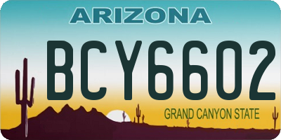 AZ license plate BCY6602