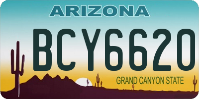 AZ license plate BCY6620