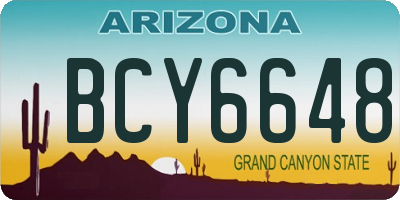 AZ license plate BCY6648