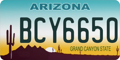 AZ license plate BCY6650