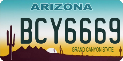 AZ license plate BCY6669