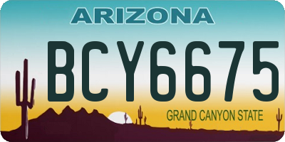 AZ license plate BCY6675