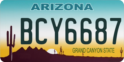 AZ license plate BCY6687