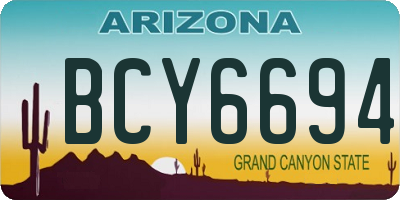 AZ license plate BCY6694