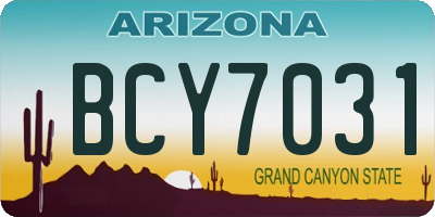 AZ license plate BCY7031