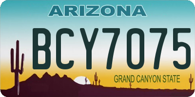 AZ license plate BCY7075