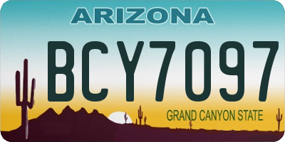 AZ license plate BCY7097