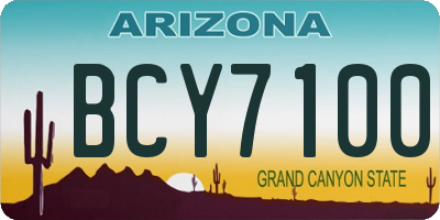 AZ license plate BCY7100