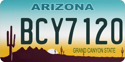 AZ license plate BCY7120