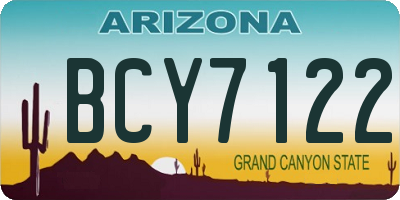 AZ license plate BCY7122