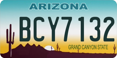 AZ license plate BCY7132