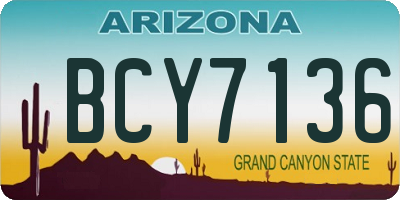 AZ license plate BCY7136